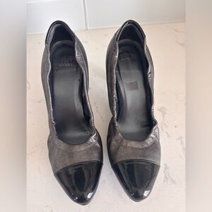 Stuart Weitzman Metallic and Black Heels